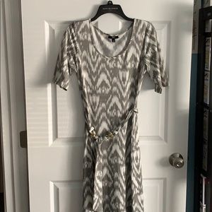 Beautiful long grey and white dress